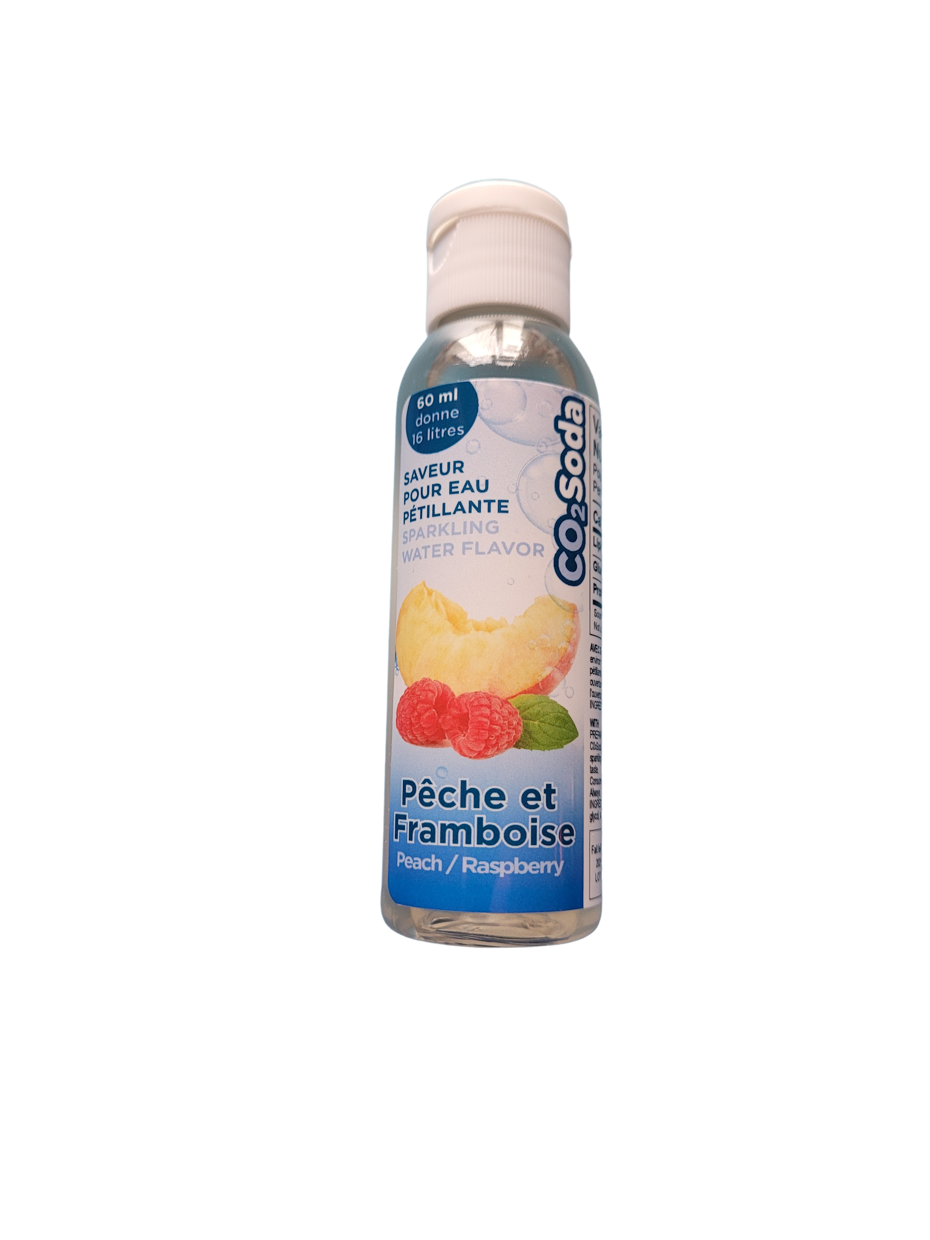 Saveur pour eau pétillante pêche et framboise
